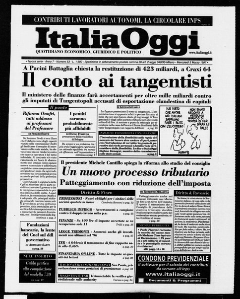 Italia oggi : quotidiano di economia finanza e politica